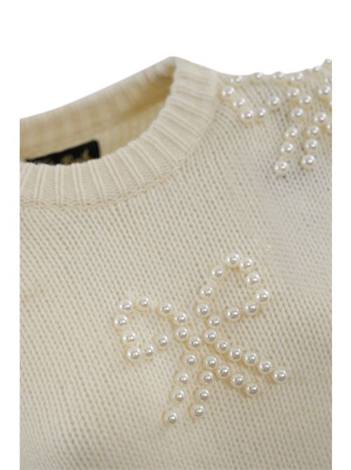 Maglione Bloom in lana con perline Mc2 Saint Barth | BLOOM00341G BOW LACE 10 PEARL